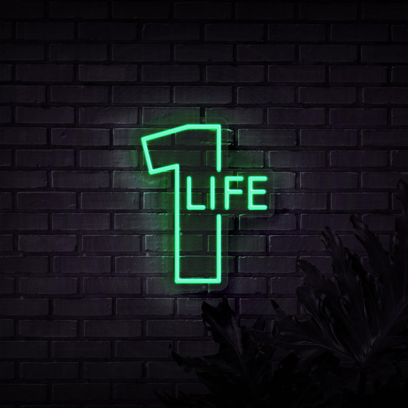 1 Life Neon Sign - Sketch & Etch Neon