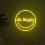 Be Happy Smiley Neon Sign
