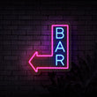 Neon Bar Arrow Sign