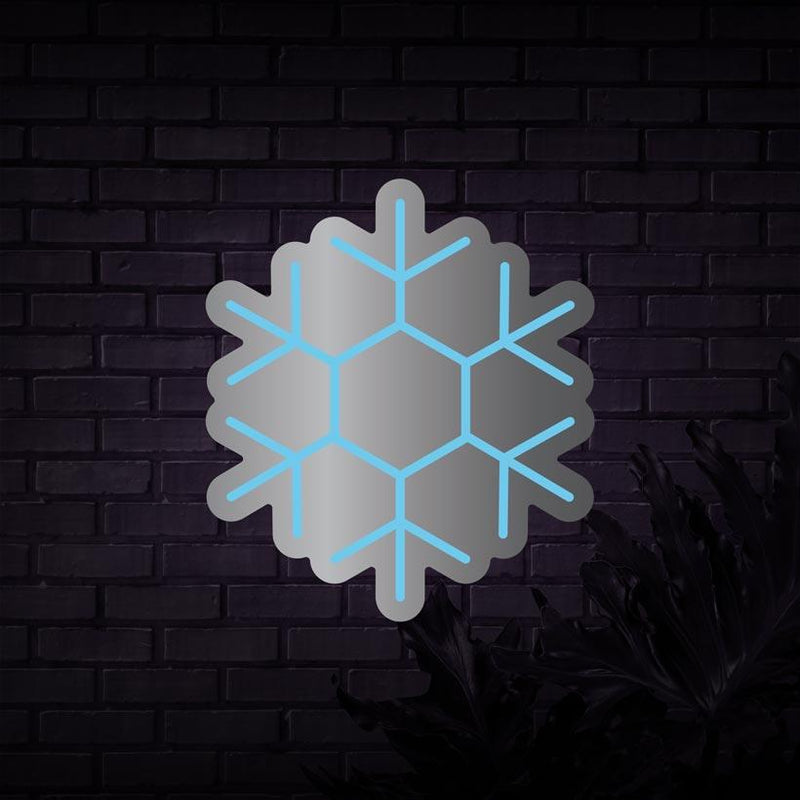 Snowflake Neon Mirror Sign