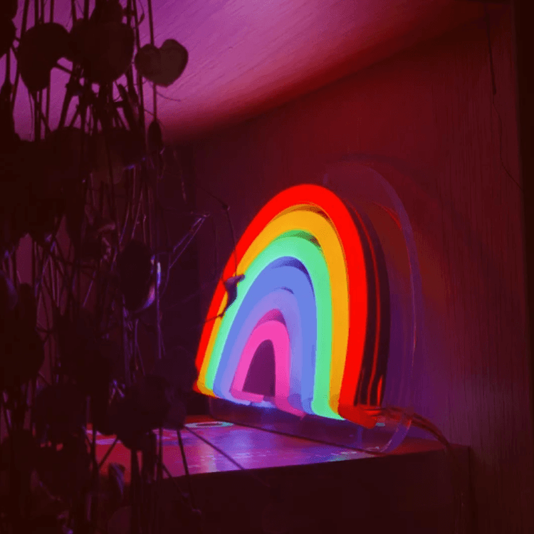 rainbow neon rave lights