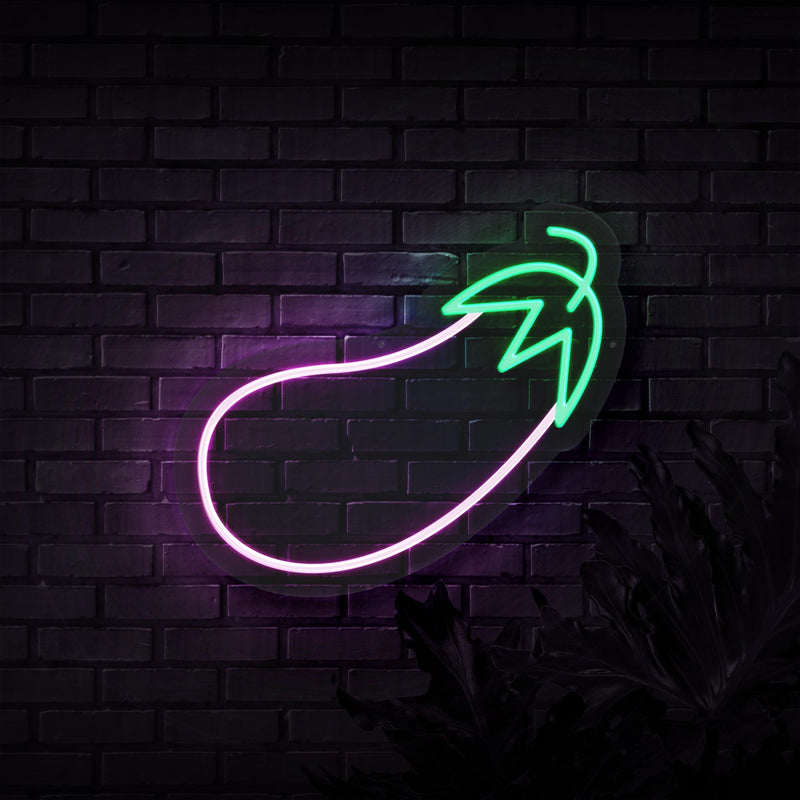 Eggplant Neon Sign - Sketch & Etch Neon