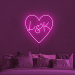 Heart with Initials Personalized Neon Sign