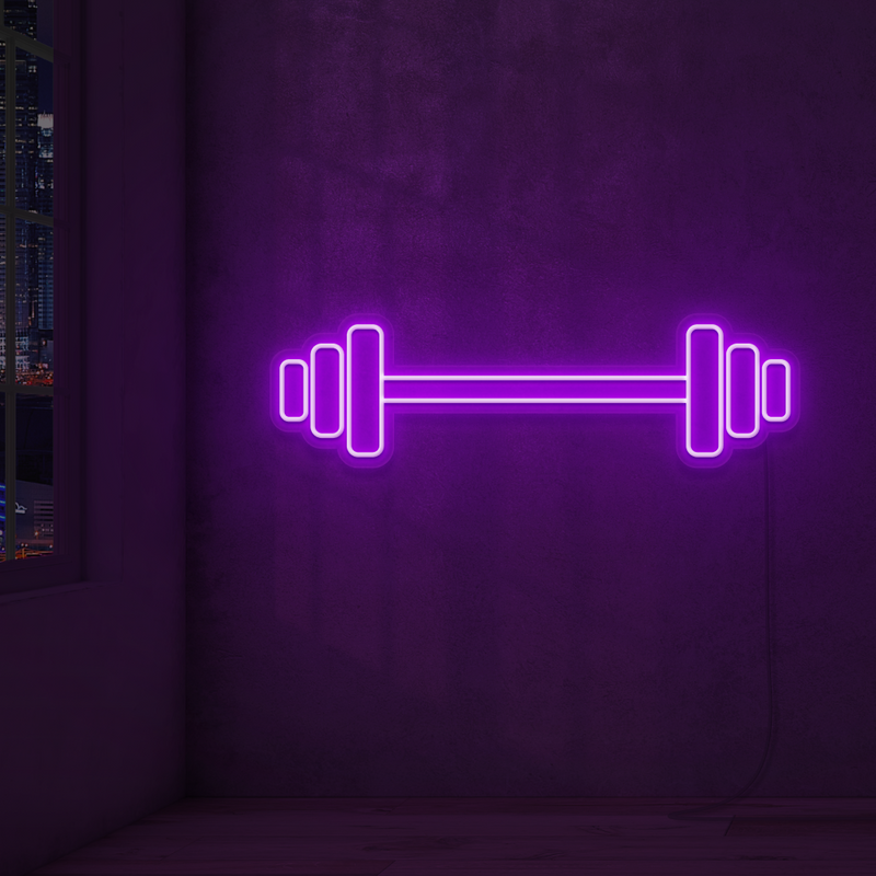 Barbell Weight Neon Sign