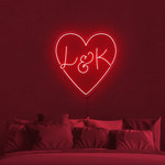 Heart with Initials Personalized Neon Sign