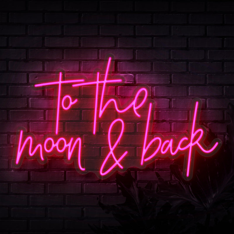 To The Moon & Back Script Neon Sign - Sketch & Etch Neon