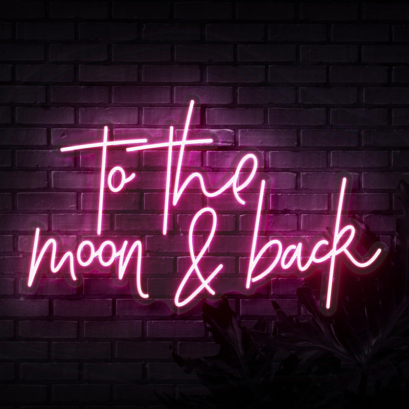 To The Moon & Back Script Neon Sign - Sketch & Etch Neon